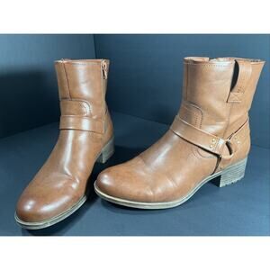 Frye and Co. Elodie Women’s Sz 9.5 Brown Moto Ankle Booties Zip